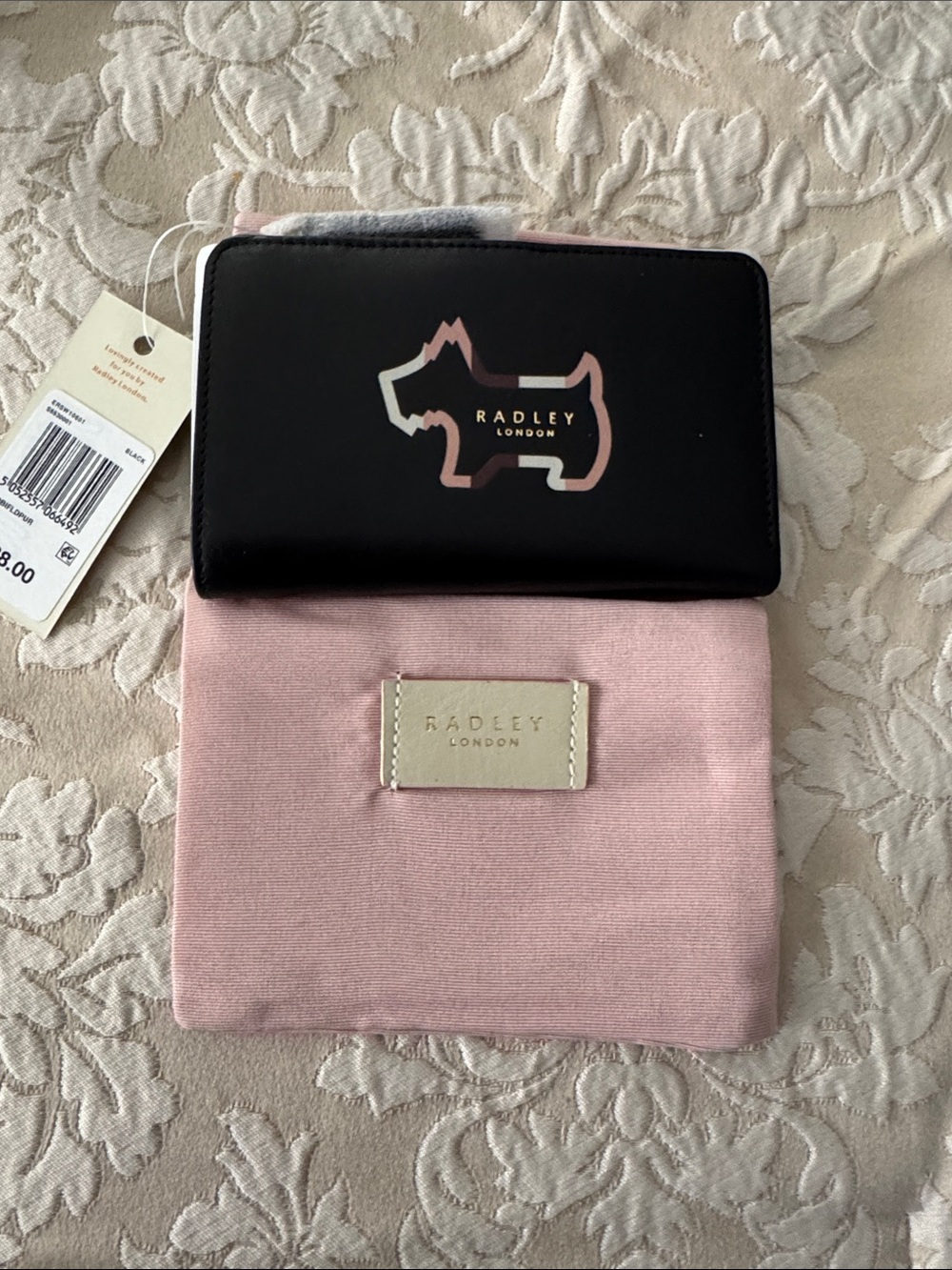 RADLEY LONDON Black Wallet with Blush Pink Pouch